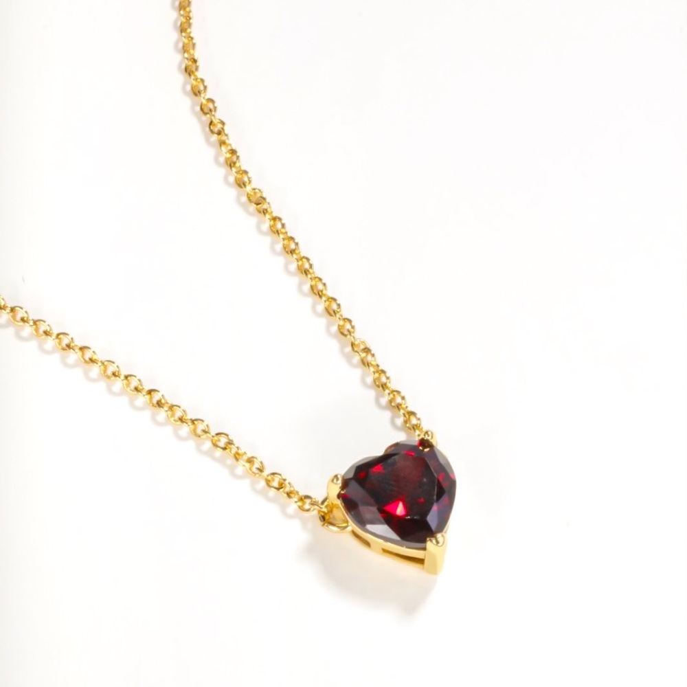 Kate spade red crystal heart necklace